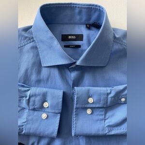 Hugo Boss - all cotton blue dress shirt Size 41 (16”neck) slim fit